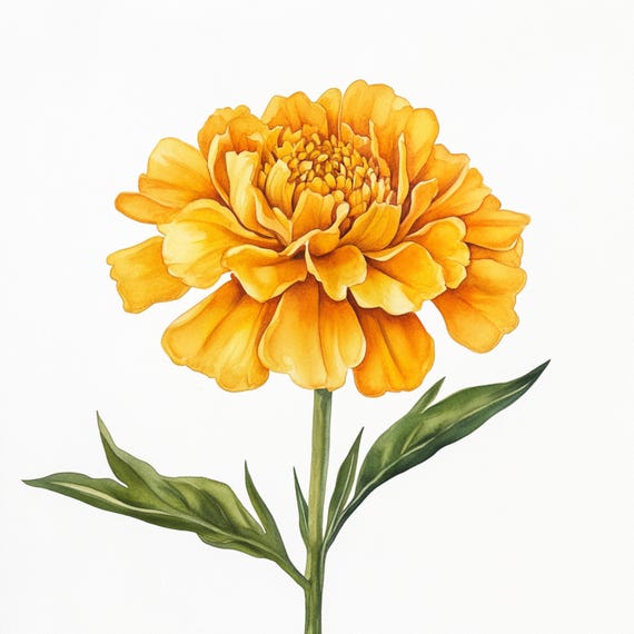 10 Printable Marigold, Marigold Flower, Summer Flowers, Marigolds