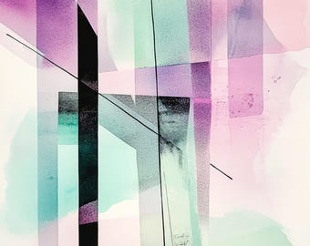 10 Printable watercolor abstract geometry, watercolor lilac abstract paper, Abstracts Clipart, Commercial Use, Paper design, Scrapbooking