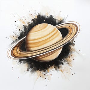 10 Printable Saturn art, Watercolor Saturn, Planet Clipart, Printable JPG, Saturn in space, Saturn print, High Quality, Digital download