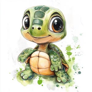 watercolor digital art10 Printable Turtle Clipart, Baby Turtle art, watercolor Turtle, Cute Turtle, Turtle Print, Various Cartoon Turtle