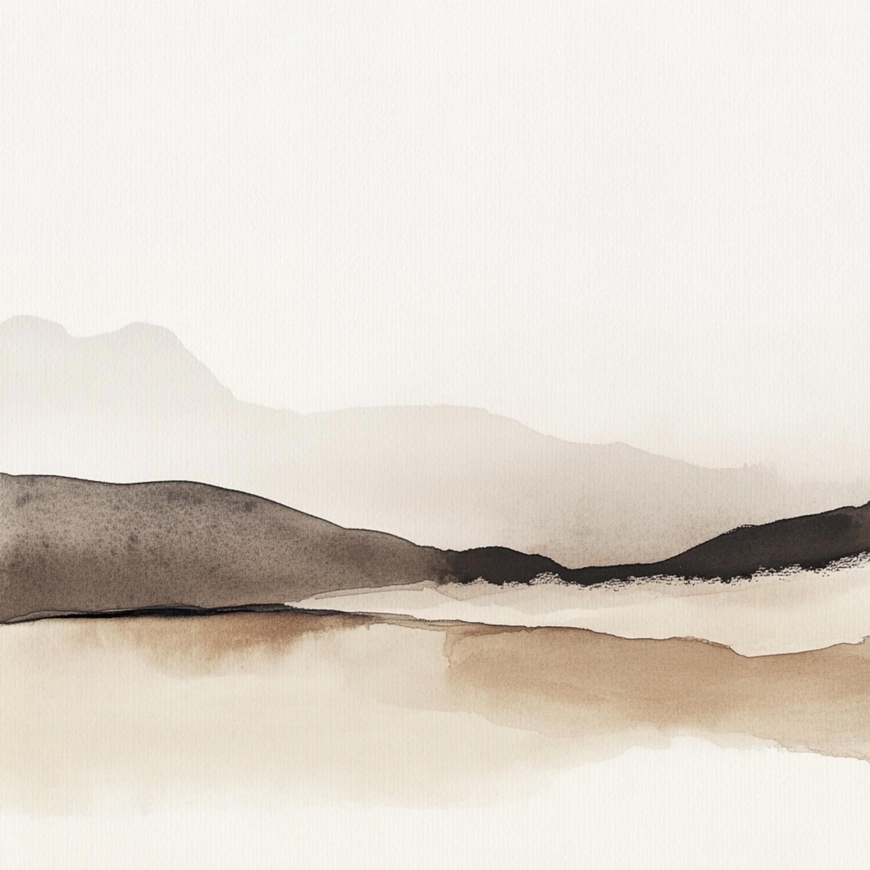 10 Printable Watercolor Abstract Landscape, Watercolor Beige Black ...
