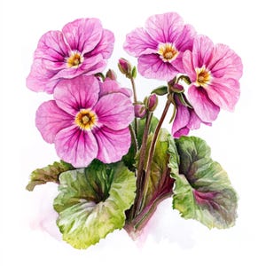 10 Printable Primula flower, White Primula art, white Primula branch, spring wedding flowers, High Quality PNG and JPG, Primula  print