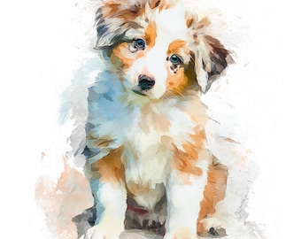 10 Printable puppy dog Clipart, cute little Dog, watercolor art, Cute Pet portrait, Commercial Use, baby dog print art, cartoon dog art