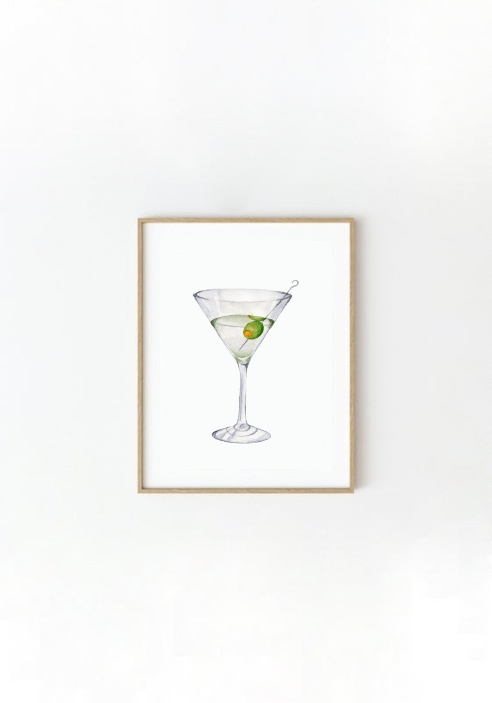 Watercolor Martini Cup Digital Print, Instant Download, 5 Sizes ...