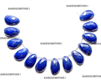 Natural Lapis Lazuli Faceted Beads Fancy Shape 24X15MM Approx 6 Matched Pairs Beads LF-03