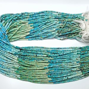 Natural  Arizona Turquoise Faceted  Roundelle  Beads 2MM Approx 13''Inch with Wholesaler Price.