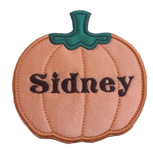 1 x Halloween Pumpkin Personalised Name Patch Motif Sewing Trimming