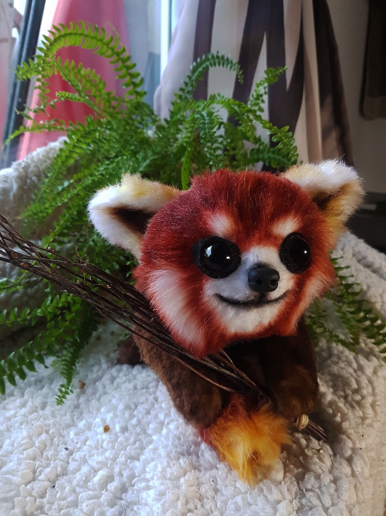 OOAK Red Panda Plushie Art Toy. Small Handmade Animal Plush - Etsy