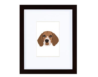 Beagle Print, Beagle Face Print, Beagle, Dog Print