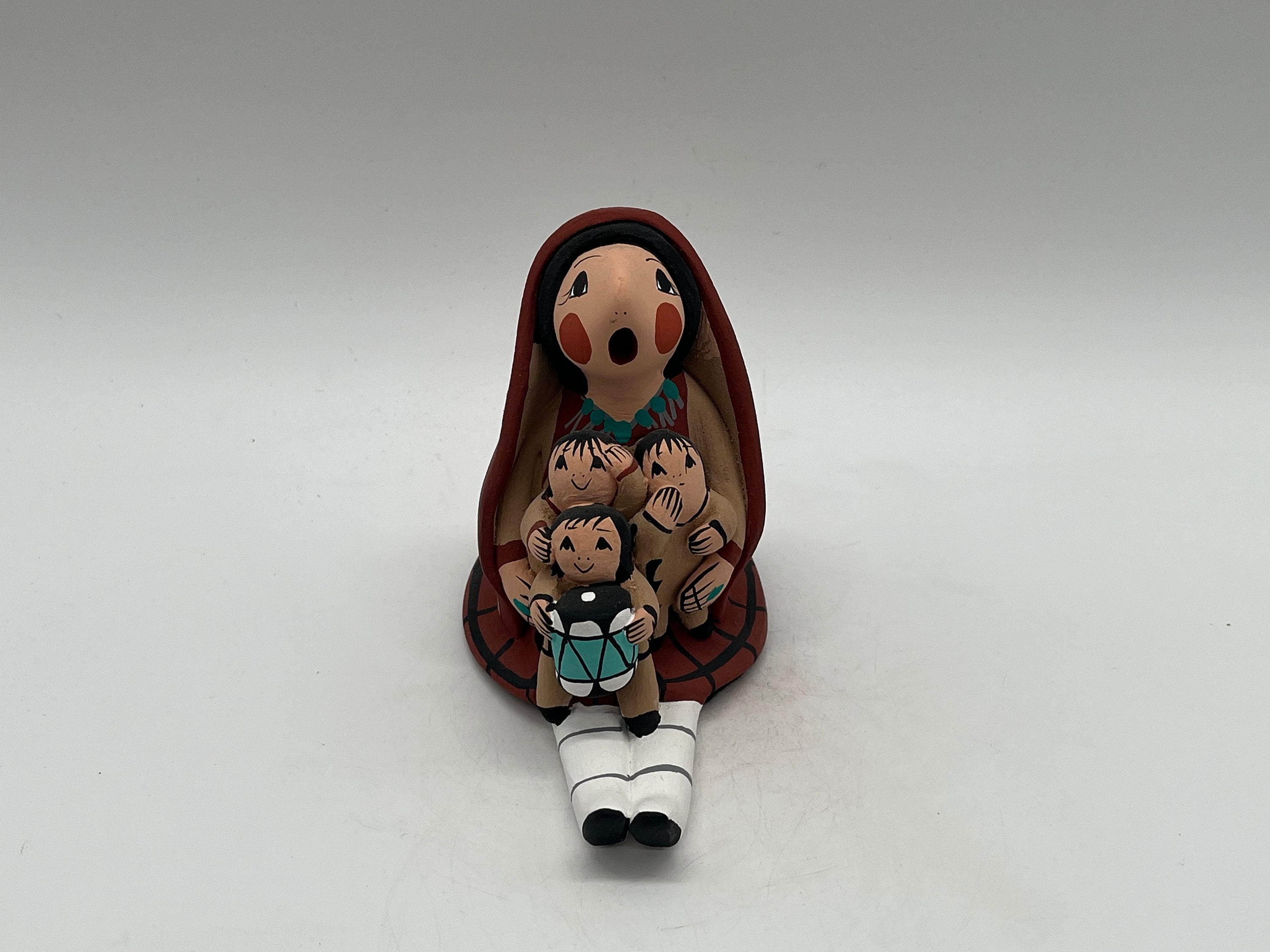 Pueblo Story Teller Doll With 4 Children by Joanne Trujillo,, Cochiti  Pueblo, NM 