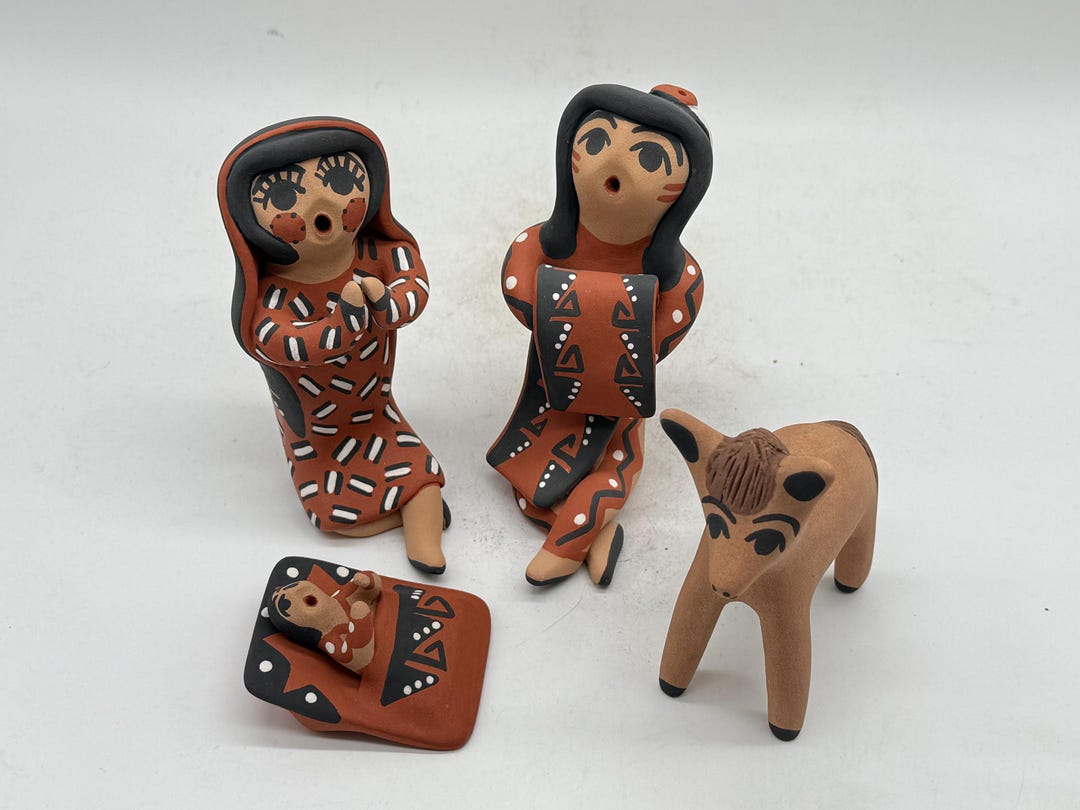 Native American Jemez Pottery Nativity Set Felicia Fragua - Etsy UK