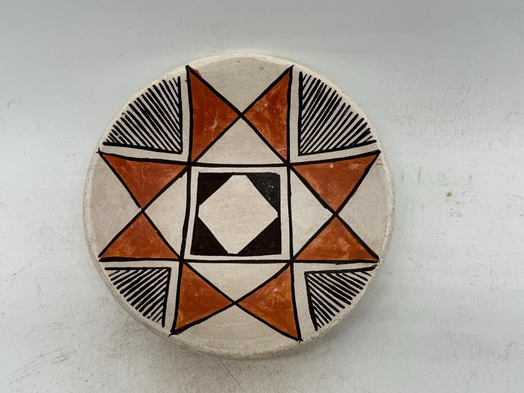 Native American Acoma Vintage Pottery Plate Lucy Lewis - Etsy