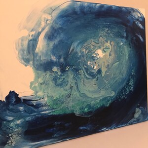 Abstract Ocean Wave 11&quot;x16&quot; canvas painting