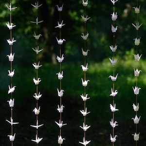 Custom Origami Crane garland ONLY White Paper