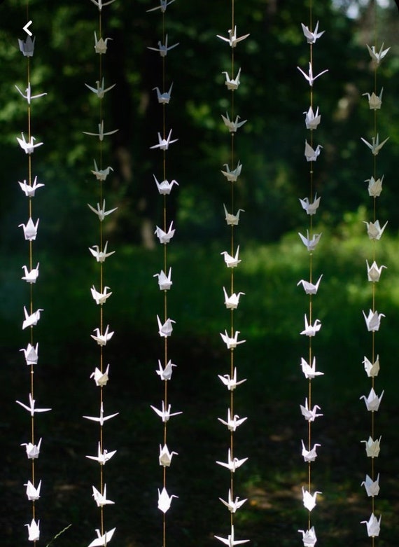 Custom Origami Crane garland ONLY White Paper