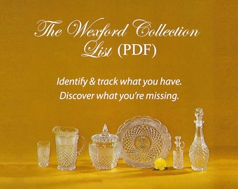 Wexford Glassware Collection List PDF - Inventory Tracker (PDF File, Mobile-Friendly, Digital Download)