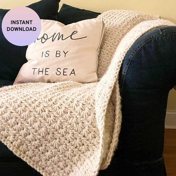 Chunky Star Blanket Crochet Pattern - Easy & Quick