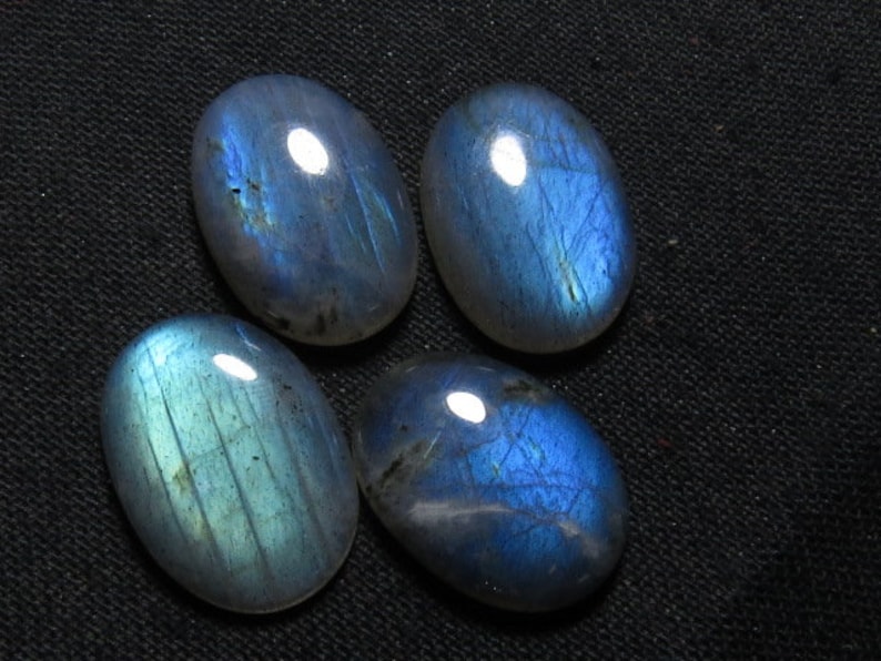 Wholesale Price Lot Pcs 4 Labradorite Size 15X21 mm Blue Mix Flash Fire Cabochon Good Quality Oval Shape