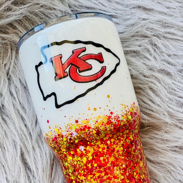 Kansas City Chiefs Inspired Glitter Tumbler