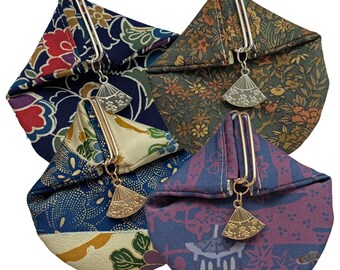 Floral Japanese Kimono Coin Purse | Unique | OOAK