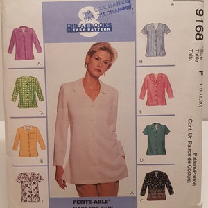 McCall's 9168 Loose Fitting Blouse sz 16,18,20