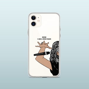 Mamá, soy un hombre rico - Mujeres feministas de apoyo - Suelte el micrófono - Estuche transparente para iPhone 15 14 Pro - Estuche de teléfono único para regalarle