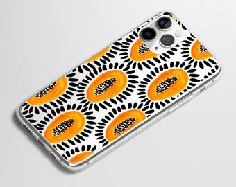 Custodia trasparente con motivo melone - Custodia estetica per telefono - Custodie flessibili per iPhone 15+ 14 Mini 13 Pro Max 11 - Samsung S10 S20FE S21