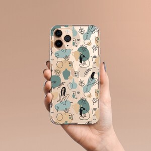 Boho Minimal Shapes - Abstract Art - Aesthetic Phone Case - Flexible iPhone Samsung Silicone Covers - Unique Phone Case