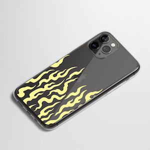 Flames On Phone Case - Minimal Modern Design - Multiple Color Options - Flexible iPhone 15 Samsung Silicone Covers - Unique Phone Case