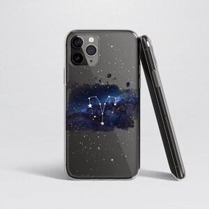 Aries Phone Case Zodiac Sign Galaxy Phone Case iPhone Clear Case Horoscope iPhone 15 Case 14 13 12 Pro Max Unique Phone Case Gift Her Him