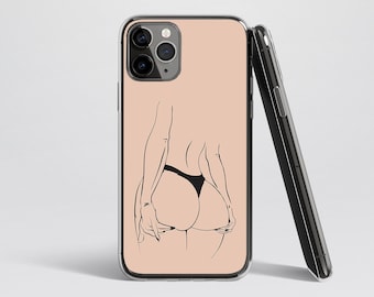 Sexy Booty Body Line Art - Color Options - Women Feminist Design -  Clear Case for iPhone 15 14 Pro - Unique Phone Case Gift Her Him