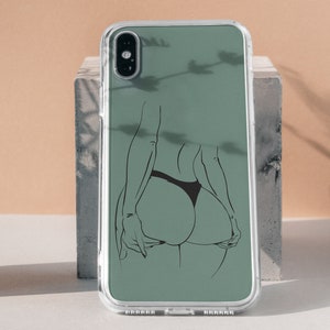 Booty Line Art Phone Case Men Feminist Phone Case iPhone Case Men iPhone 15 14 13 11 iPhone Case For Men Case Unique Phone Case Gift Him Her