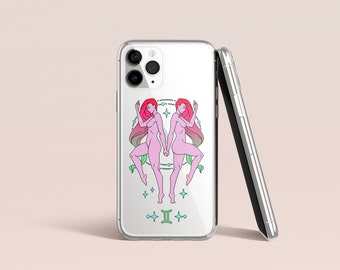 Coque pour iPhone zodiaque esthétique, coque pour iPhone, coque psychédélique, design trippy, coque transparente pour iPhone 15 14 13 Pro Max, cadeaux du zodiaque uniques
