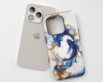 Aesthetic Koi Fish Marble - Phone Case for iPhone 15 14 13 12 11 Pro Max - Tough Case for Samsung Galaxy S24 23 22 - Unique Gift for Him Her
