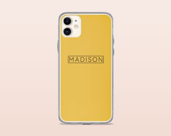 Personalized Minimalist Classy Name - Color Options -  Clear Case for iPhone 15 14 Pro - Unique Phone Case Gift Her Him