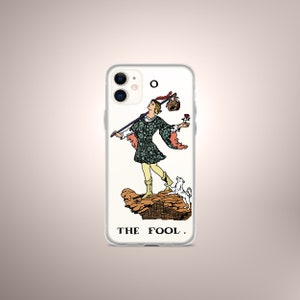 iPhonehoesje The Fool Tarot Card - Mystic Cards - Witchy Design - Telefoonhoesje - Flexibele iPhone-siliconenhoes - Uniek modern cadeau voor haar hem