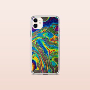 Rainbow Iridescent Liquid - Chromatic Colors RGB  Clear Case for iPhone 15 14 Pro - Unique Phone Case Gift Her Him
