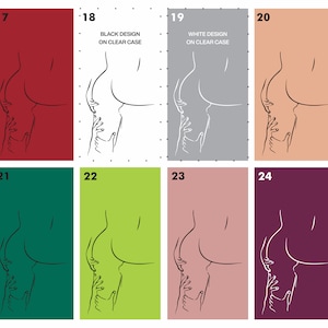 Puede incluir: Un conjunto de diez dise&ntilde;os de fundas para tel&eacute;fonos que presentan un dibujo lineal de una pareja en un abrazo rom&aacute;ntico. Los dise&ntilde;os se muestran en diferentes fondos de color, incluidos rojo, blanco, verde y morado.