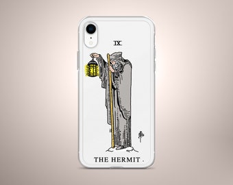 The Hermit Tarot Card iPhone Case - Mystic Cards Witchy Design - Phone Case - Flexible iPhone Silicone Case - Unique Modern Gift for Her Him