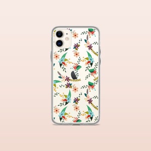 Floral Pattern Decoration - Flowers Leaves Decor -  Clear Case for iPhone 15 14 Pro - Unique Phone Case Gift Her Him