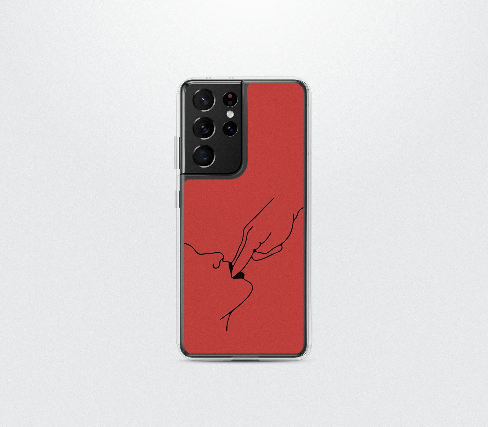 Girl Licking Fingers Erotic Line Art Phone Case - Color Options - Women Feminist Design - Clear iPhone Samsung Case - Unique Modern Gift Her