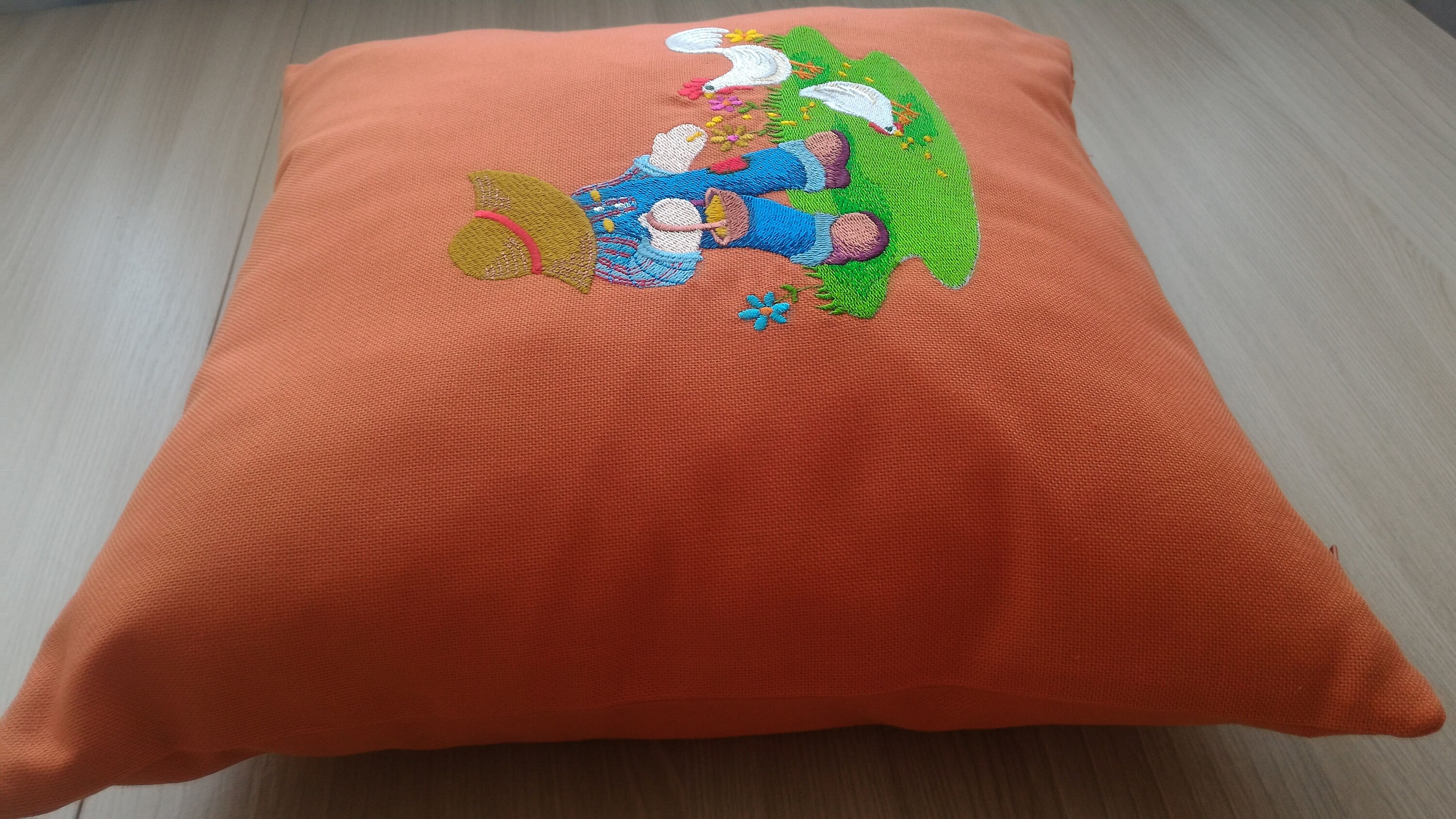 Baby pillow cases with embroidery In the village. Etsy 日本