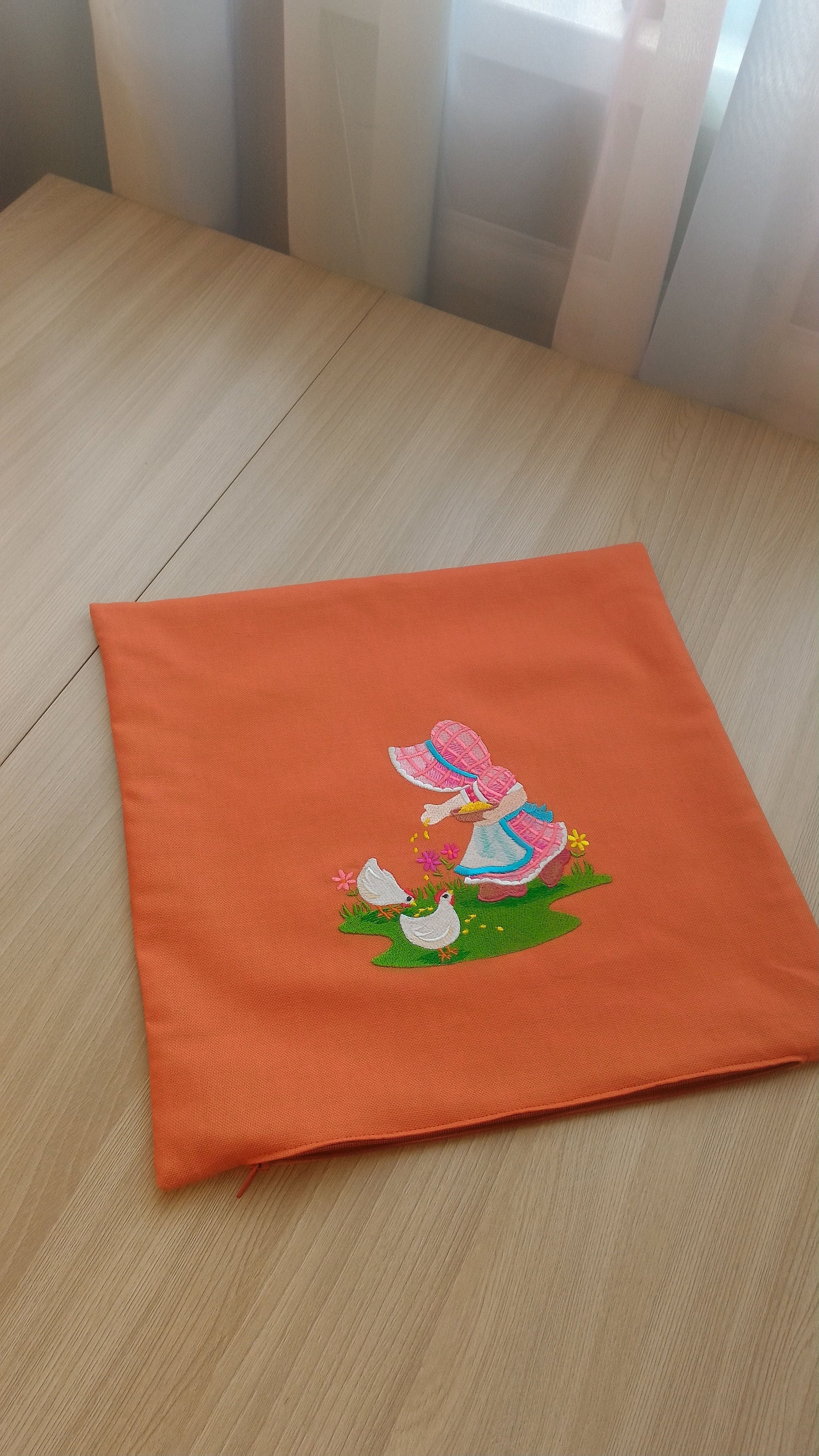 Baby pillow cases with embroidery In the village. Etsy 日本