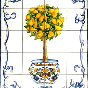 Tile Mural. Lemon Tree Orange Oil Tree. Handmade Hand - Etsy