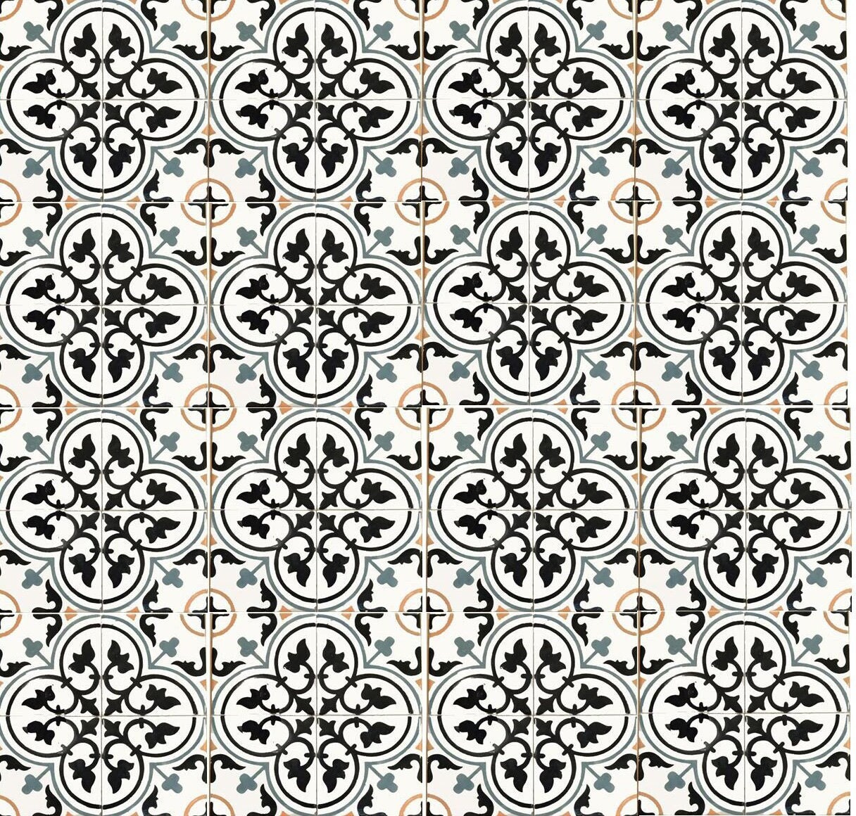 Tiles hand painted, 15x15cm.  Pack 4 tiles. . For exterior or interior. Borderd, baseboards, bathrooms, kitchens, terraces.