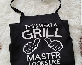 The grill master, grill father, Fathers day apron, Fathers day gift, funny gift for him, funny gifts for father, apron for father, apron