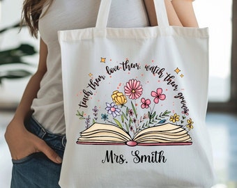 Personalized teacher gift tote bag, personalized teacher bag, teacher appreciation gift, teacher bag canvas, custom made teacher gifts, tote
