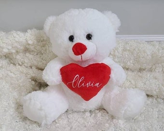 Personalized Valentine's teddy bear, Valentine's gift for her, Valentine's gift for him, Personalized teddy bear for kids, personalized bear