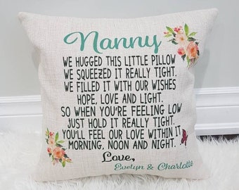 Personalized Grandmother Pillow, Keepsake Gift for Grandma, Custom Pillow for Grandma, Gift for Grandma from Grandkids, Mother's Day Gift
