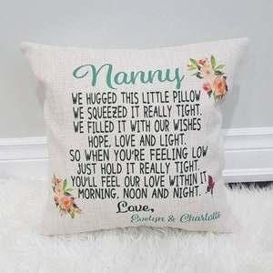 Personalized pillow for Grandmother, keepsake gift for grandma, custom made pillow for grandma, mother's day gift, Christmas gifts for mom